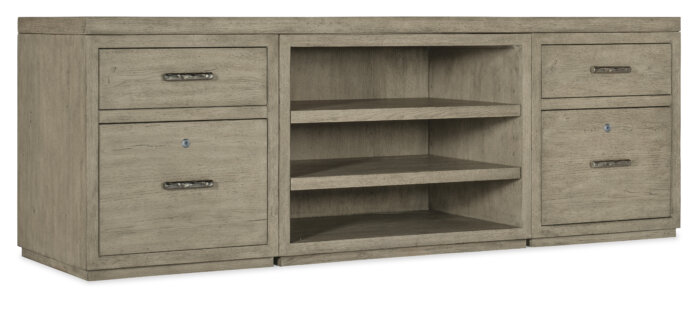 LinvleFals Linville Falls 84" Credenza with Two Files and Open Desk Cabinet