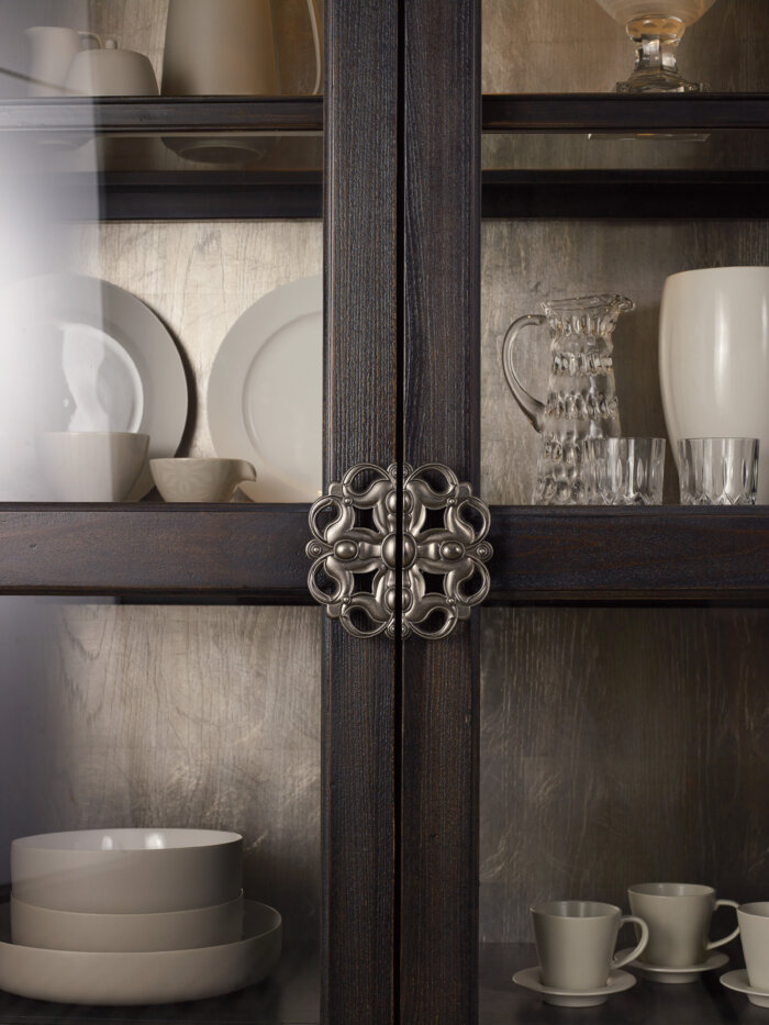 Sanctuary Sanctuary Glass Bunching Curio-Ebony Antiqued Oak - Image 3