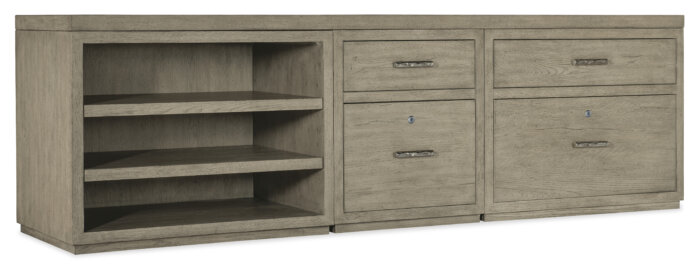 LinvleFals Linville Falls 96" Credenza with File, Lateral File and Open Desk Cabinet