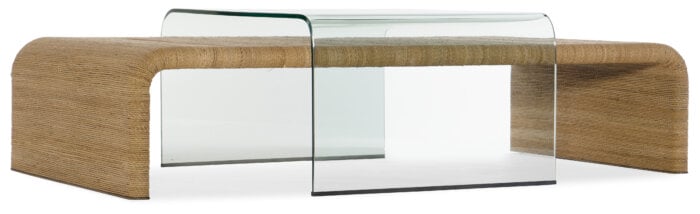 AL-Amani Amani Rope and Glass Cocktail Table
