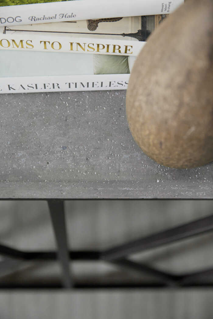 CiaoBella Ciao Bella Metal and Faux Concrete Console Table - Image 5