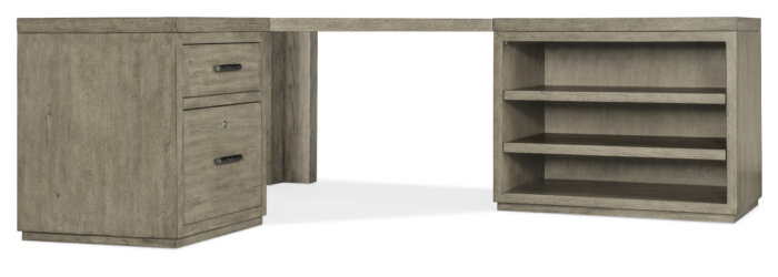 LinvleFals Linville Falls Corner Desk with File and Open Desk Cabinet