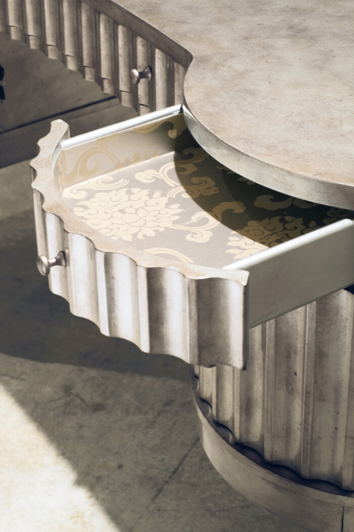 Melange Melange Fluted Kidney Desk - Image 4