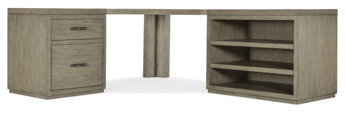 LinvleFals Linville Falls Corner Desk with File and Open Desk Cabinet - Image 3