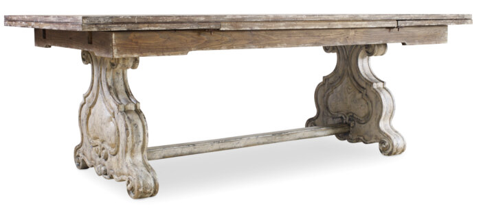 Chatelet Chatelet Refectory Rectangle Trestle Dining Table with Two 22'' Leaves