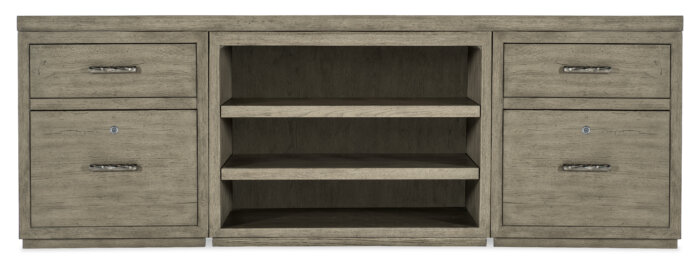 LinvleFals Linville Falls 84" Credenza with Two Files and Open Desk Cabinet - Image 3