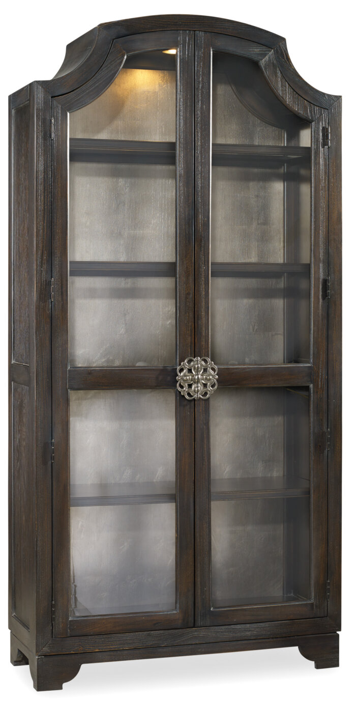 Sanctuary Sanctuary Glass Bunching Curio-Ebony Antiqued Oak