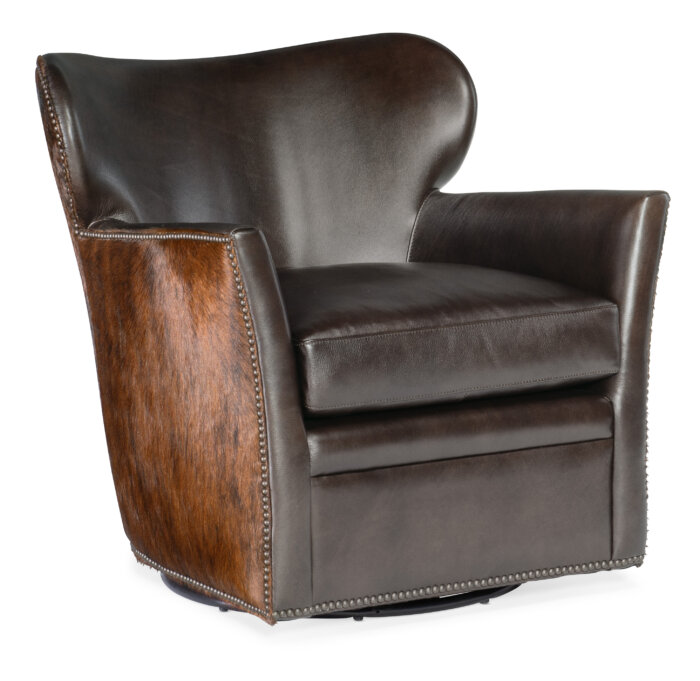 CC Kato Leather Swivel Chair w/ Dark HOH