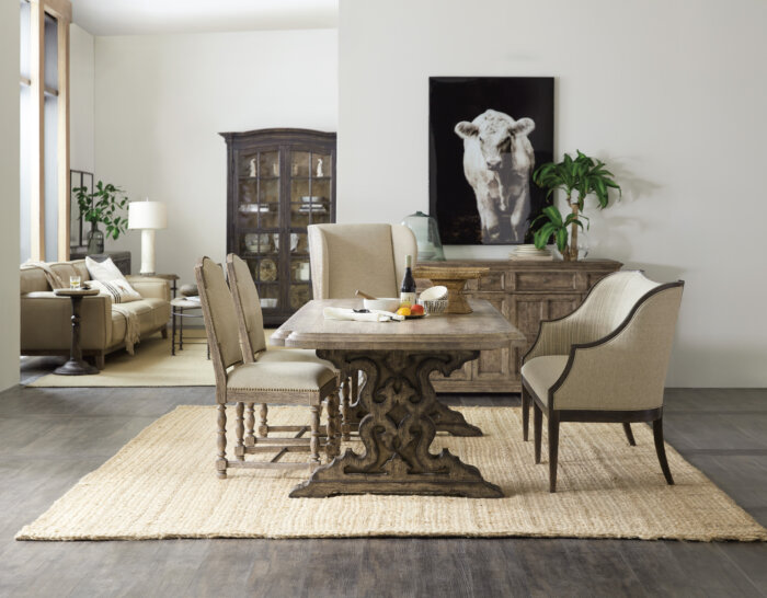 LaGrange La Grange Le Vieux 86in Double Pedestal Table w/2-18in Leaves - Image 2