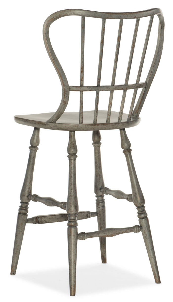 CiaoBella Ciao Bella Spindle Back Bar Stool-Speckled Gray - Image 2